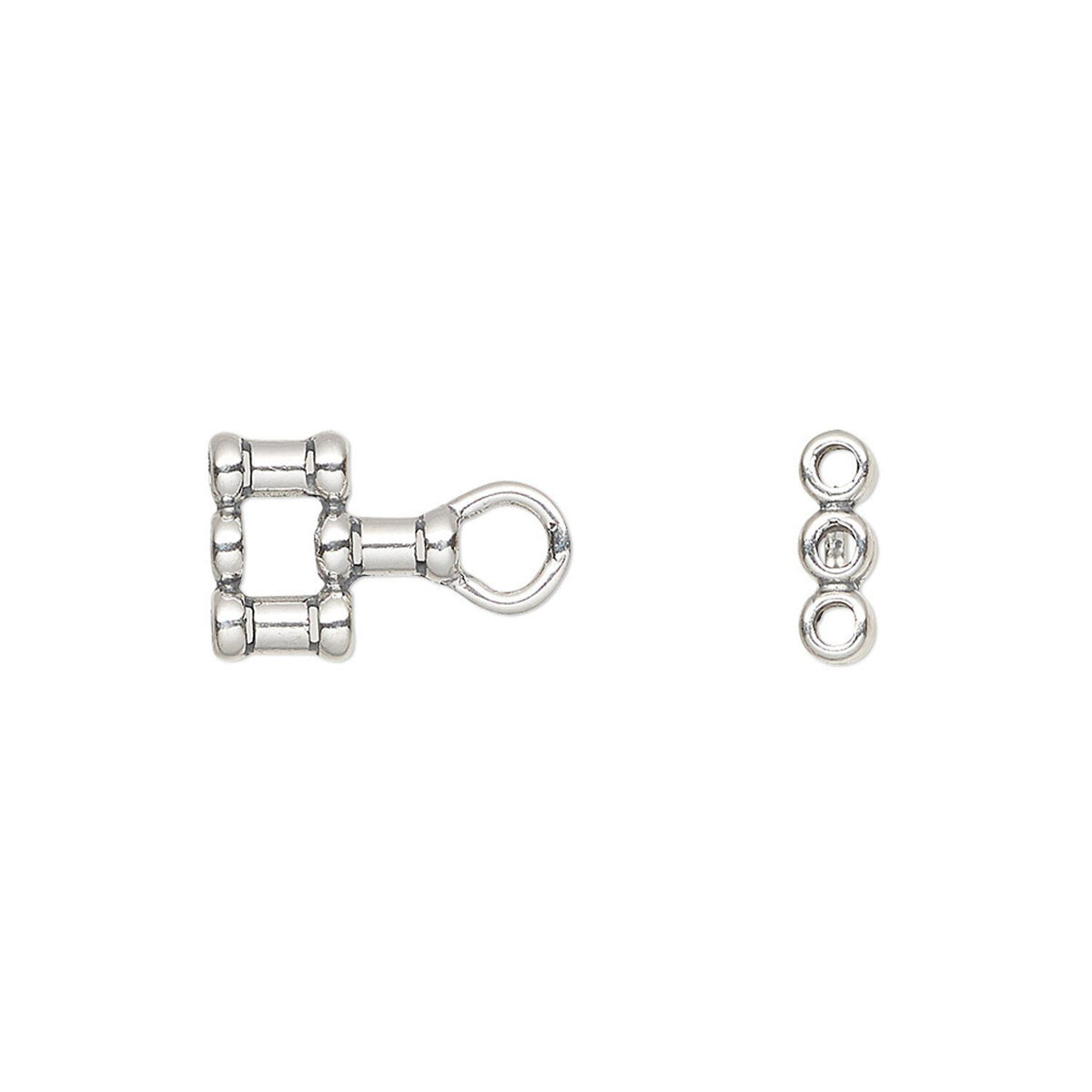 JBB Antiqued Sterling Silver 3-Strand Crimp Ends, 14x9mm - 2 pcs