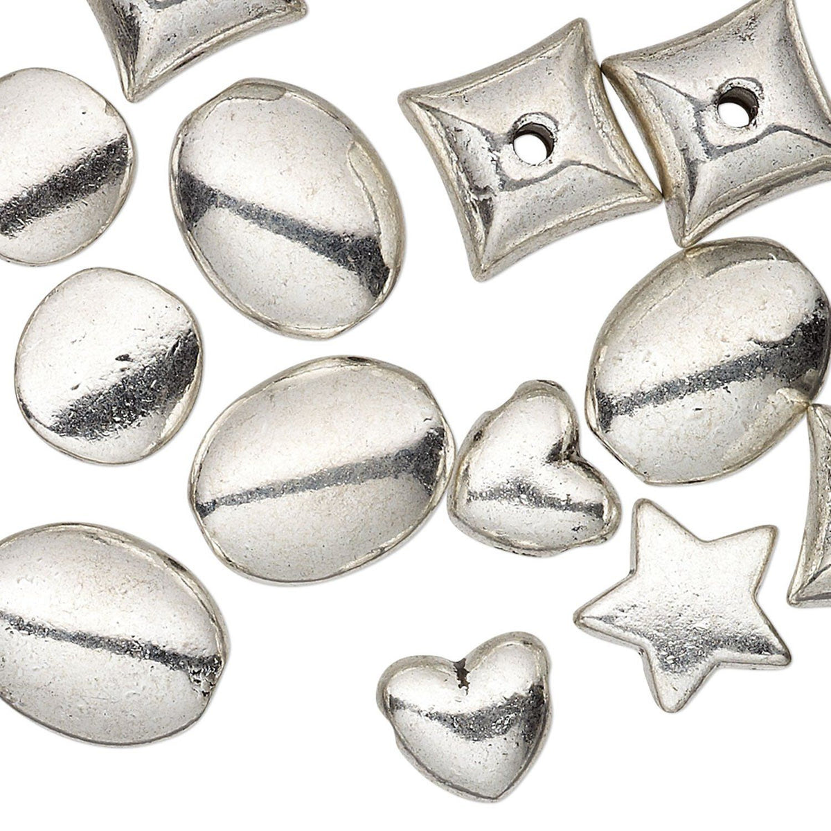 silver focal beads