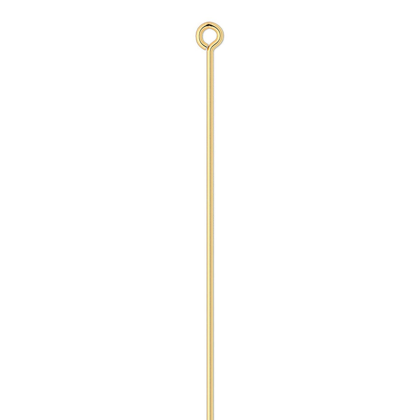 Beadsmith Gold Plated Brass Eye Pins, 4 inch, 21 Gauge, 100 pcs