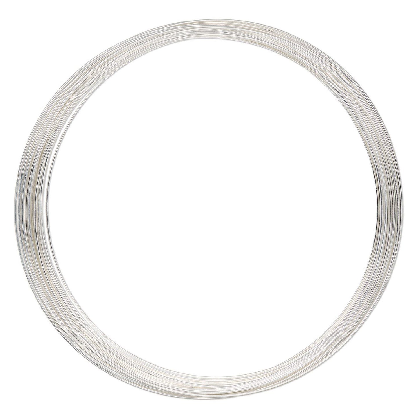 Silver Plated Stainless Steel Necklace Memory Wire 3-5/8", 1 oz (approx. 30 loops)