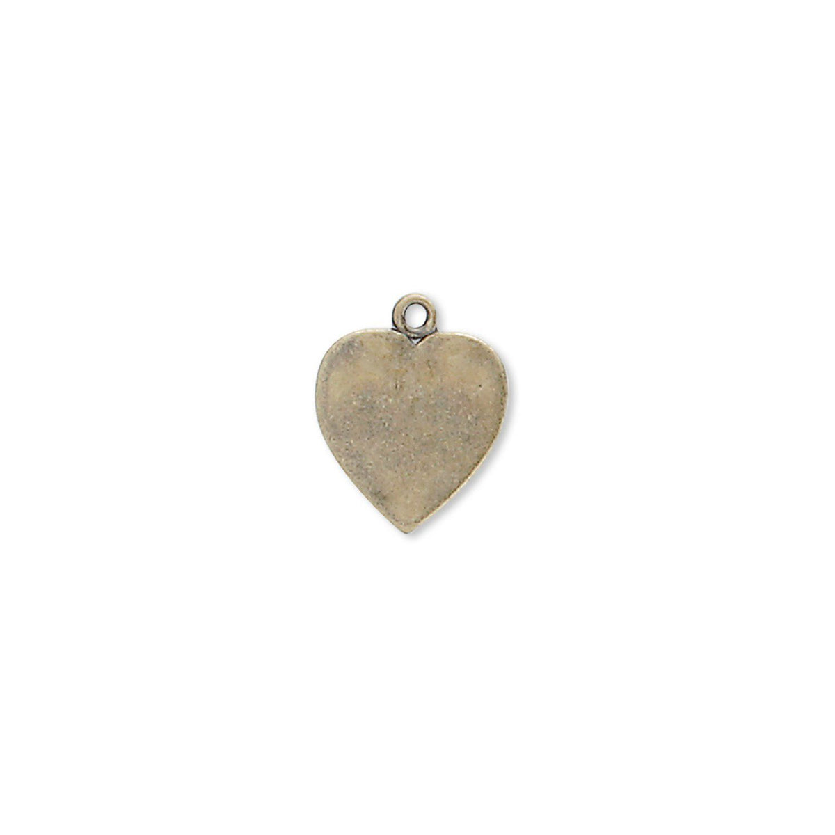A small heart-shaped metal charm with a textured, antiqued finish and a top loop, shown on a plain white background.