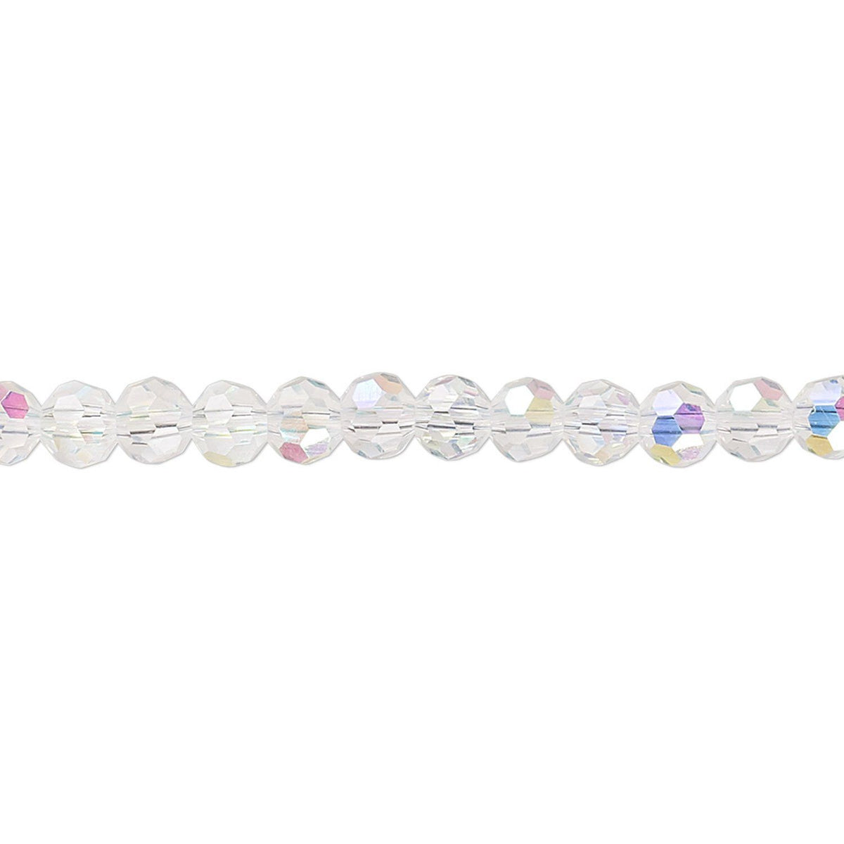 AB Crystal Glass Faceted Round Beads, 4mm - 1 Strand