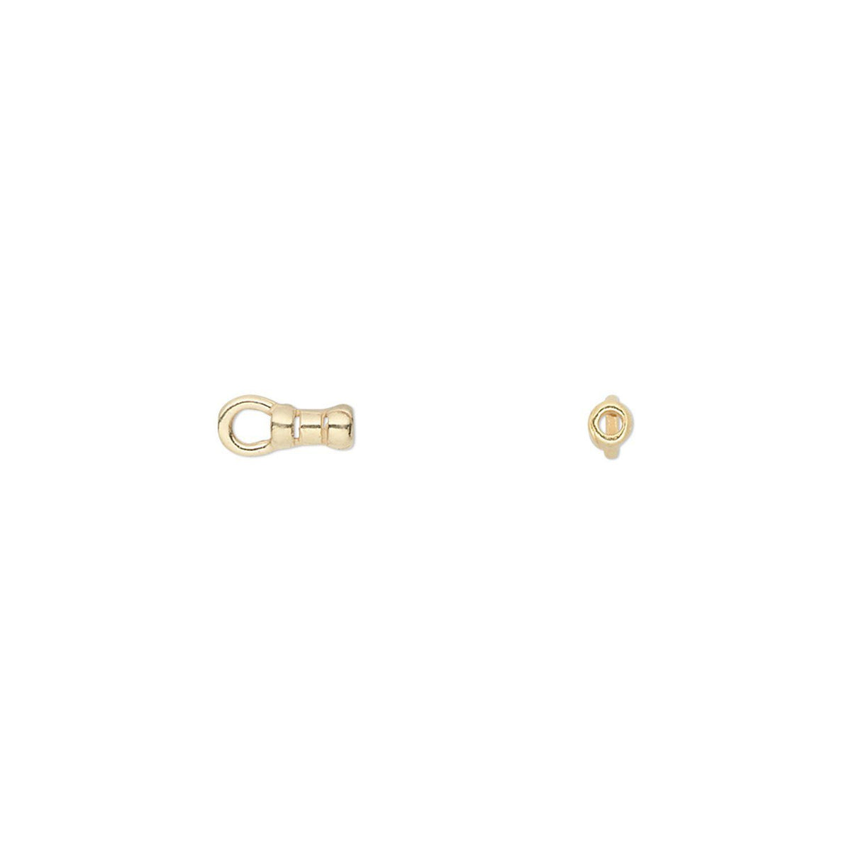 JBB Gold Plated Pewter Crimp Tube Ends, 4x2mm - 4 pcs