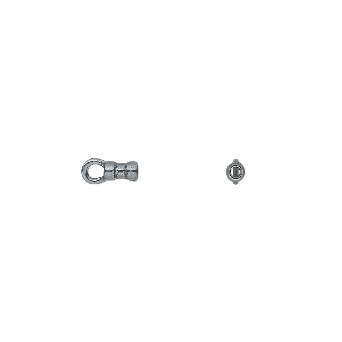 Gunmetal Plated Crimp Tubes with Loop, 4x2mm - 4 pcs