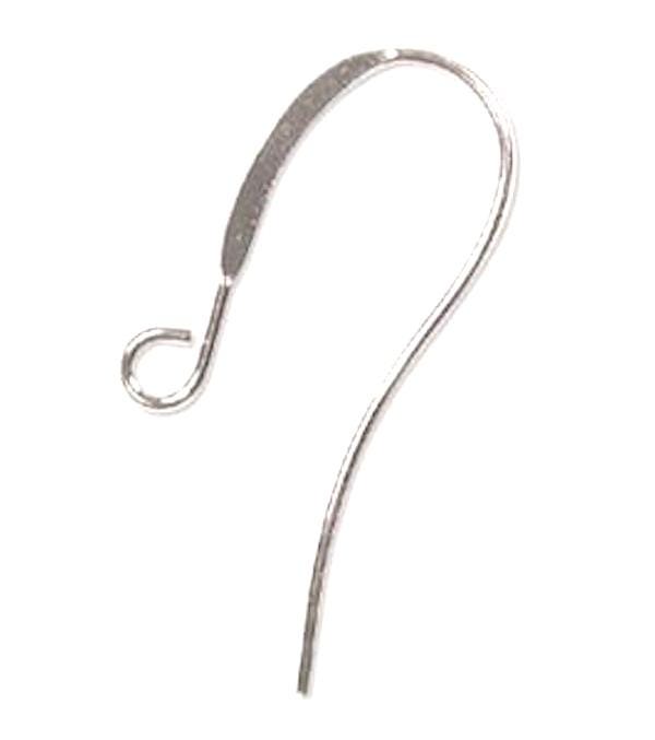 Silver Plated Brass Flattened Fishhook Ear Wires 26mm — 144 pcs (72 pairs)