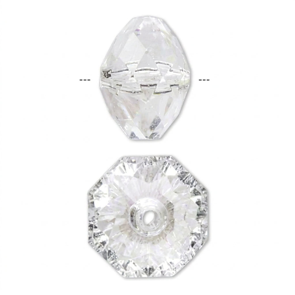 Clear Acrylic Faceted Rondelle Beads, 18x13mm - approximately 42 pcs