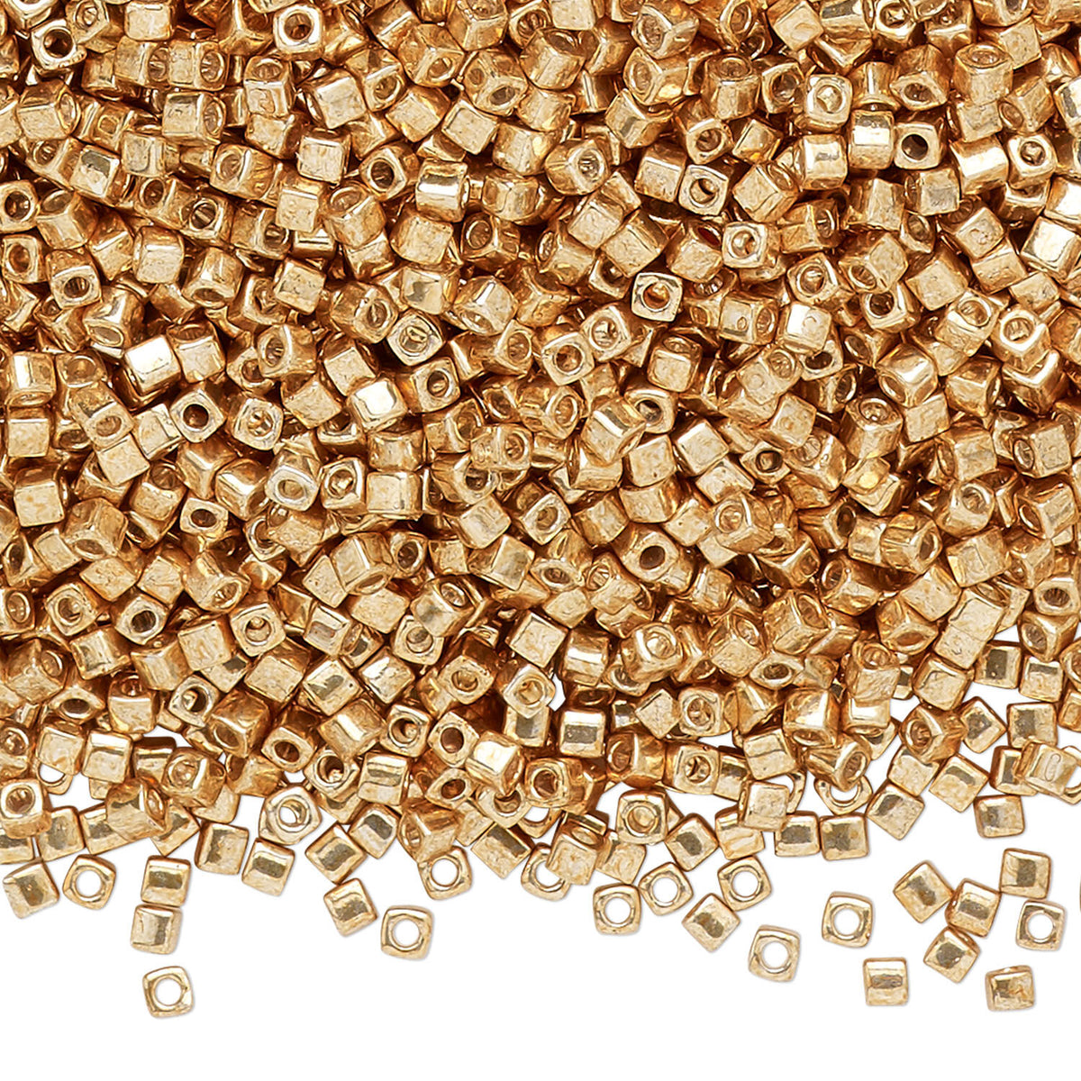 GOLD METALLIC SQUARE BEADS