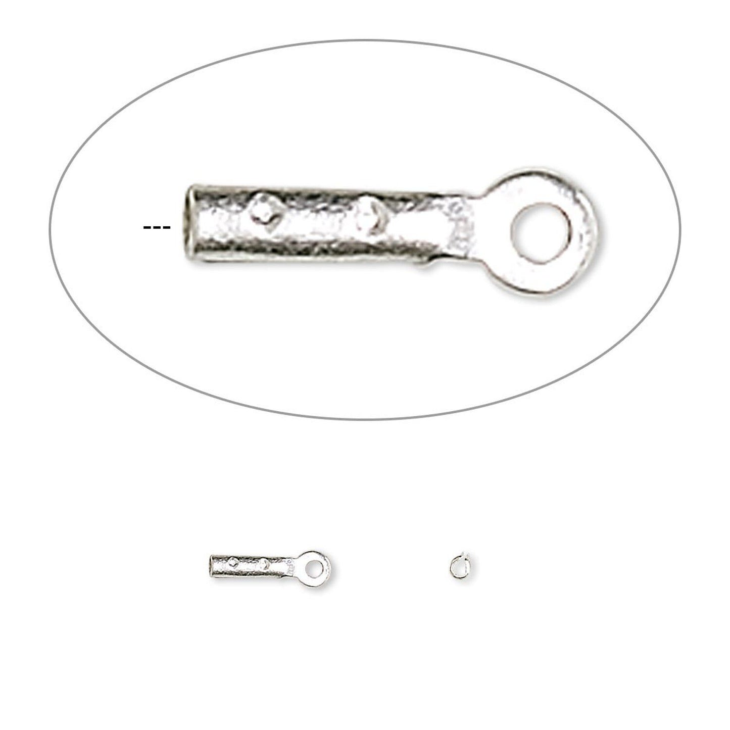Silver Plated Brass Crimp Tube Cord Ends 4x1mm