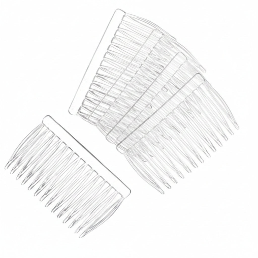 Clear Plastic Hair Combs, 42x70mm, DIY Embellishment Base