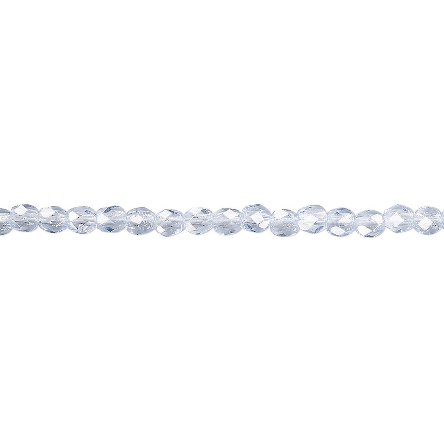 Czech Fire-Polished Transparent Ice Blue Round Beads, 3mm, 1 Strand (approx. 130)