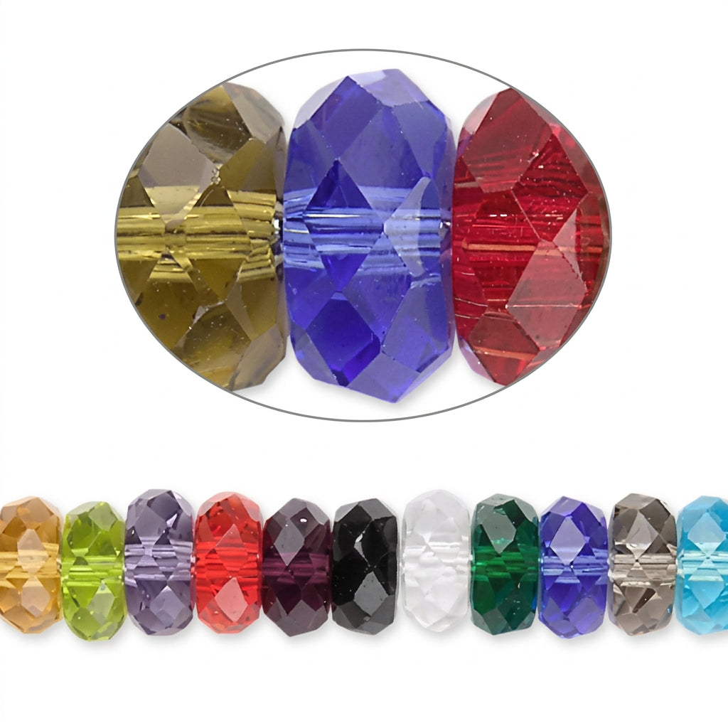 Celestial Multicolor Crystal Glass Faceted Disc Beads, 8x4mm - 1 Strand