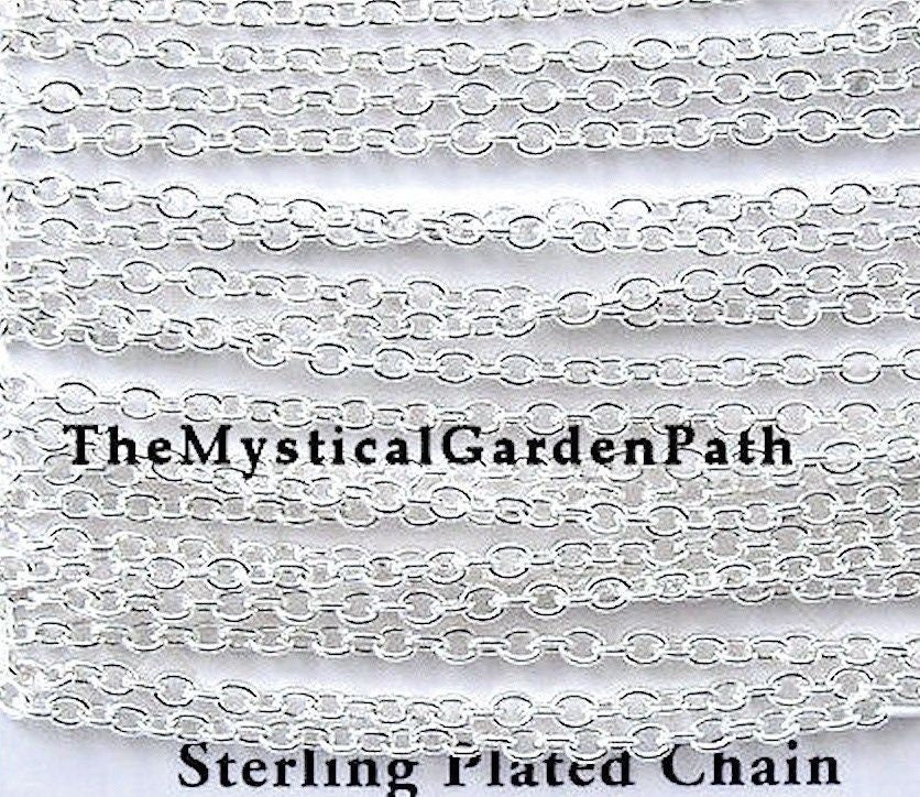 Silver Plated Fine Cable Bulk Chain 2x3mm Links — 100 Inch Pieces