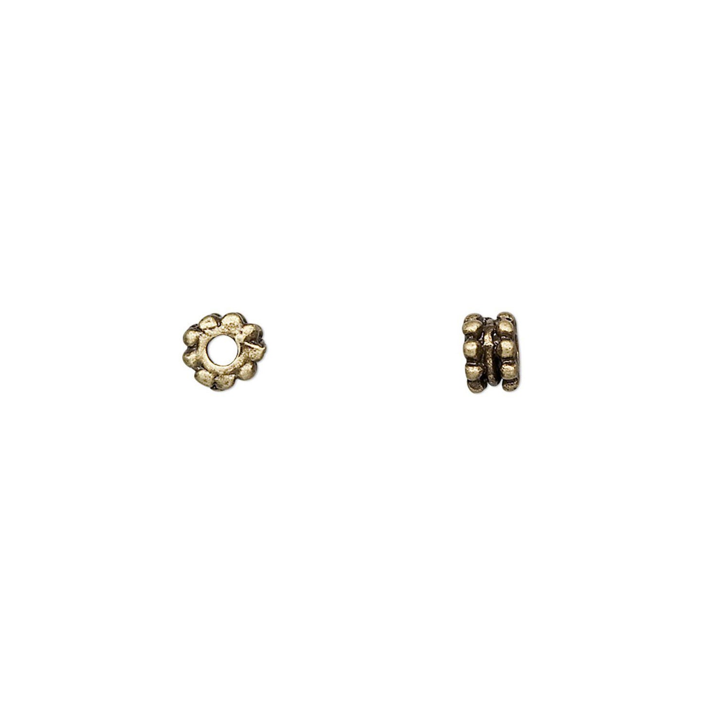 Antiqued Gold Pewter Double Rondelle Spacer Beads, 5x3mm