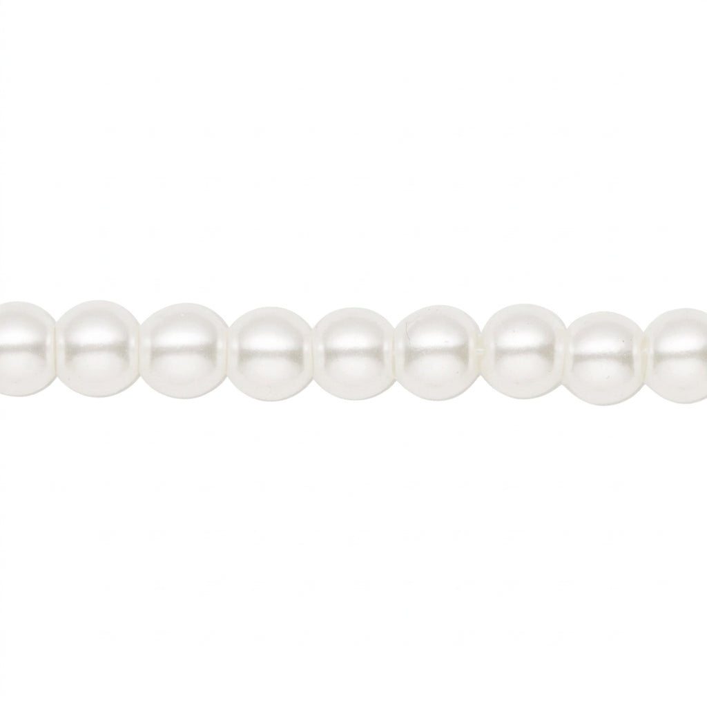 Celestial White Crystal Pearl Round Beads, 6mm - 2 Strands