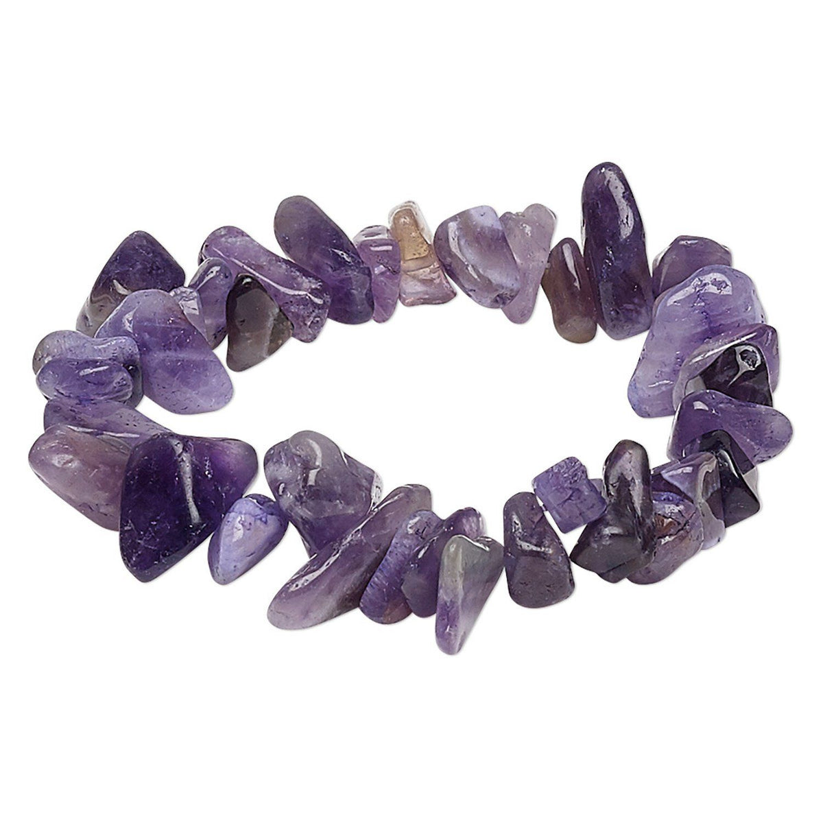 Natural Amethyst Extra-Large Chip Stretch Bracelet, 7.5 in - 1 pc