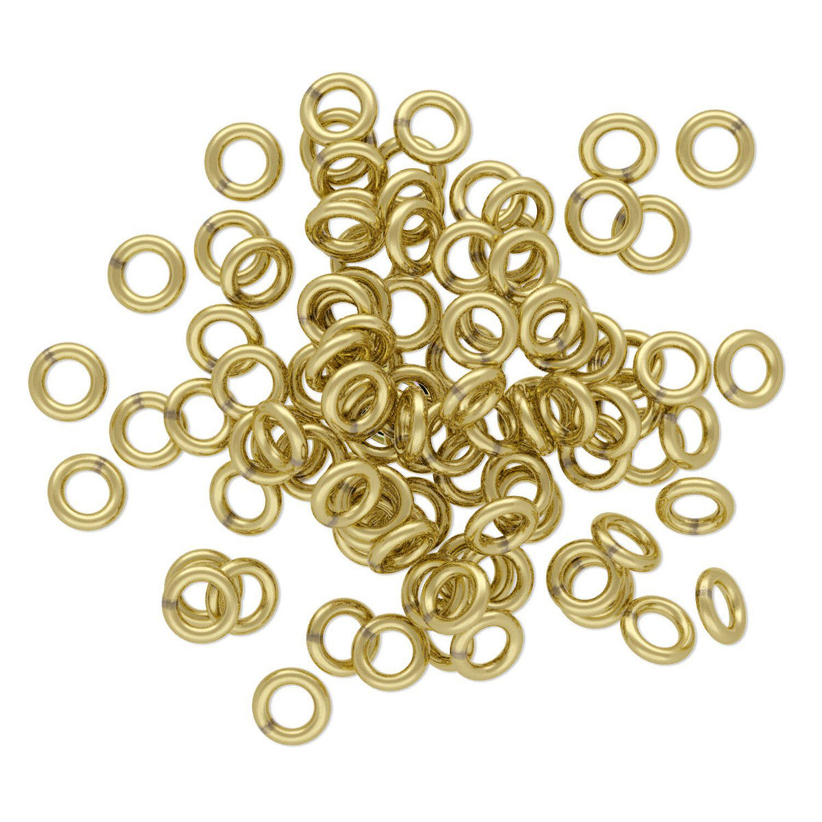 Brass Soldered Round Jump Rings, 4.5mm, 18 Gauge - 100 pcs