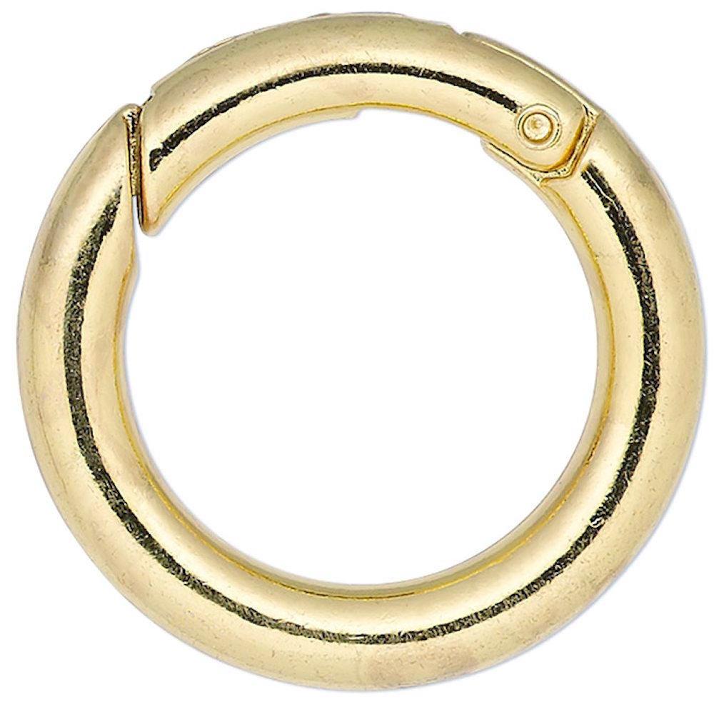 Gold Plated Steel Clasp: 25mm Self-Closing Round Bail (4 pc)