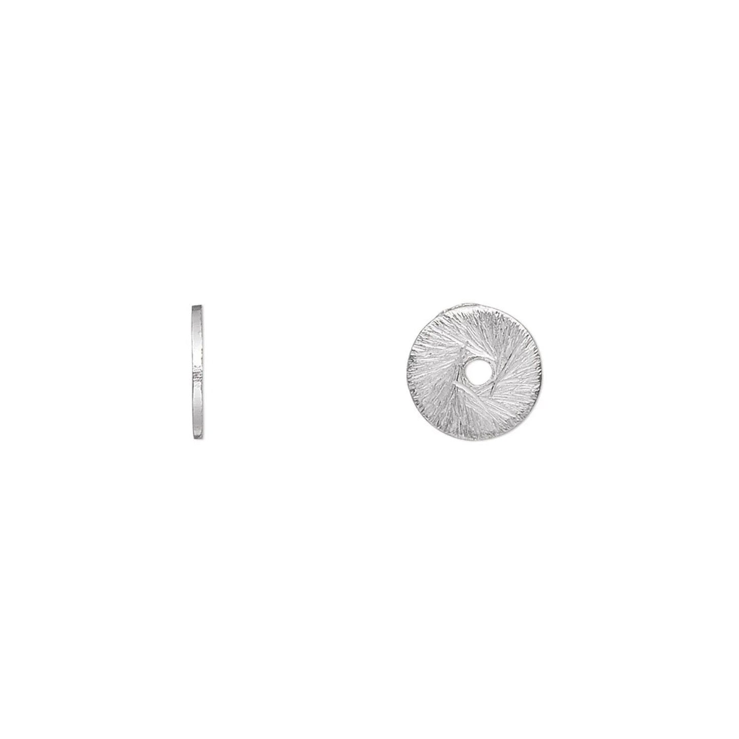 Brushed Plated Brass 8mm Heishi Disc Spacer Beads, 20 pcs