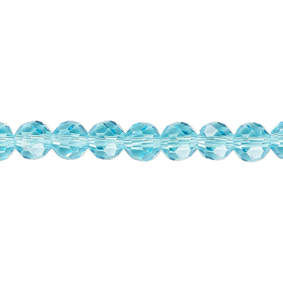 Turquoise Blue Crystal Glass Faceted Round Beads, 6mm - 1 Strand