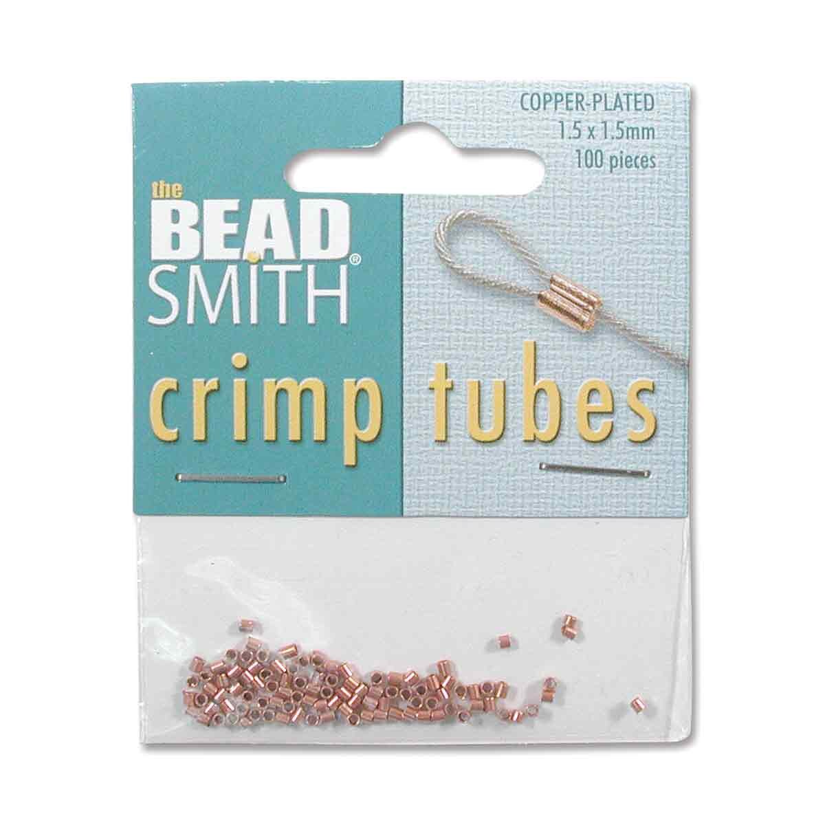 Beadsmith Copper Plated Crimp Tubes, 1.5x1.5mm, 100 pcs