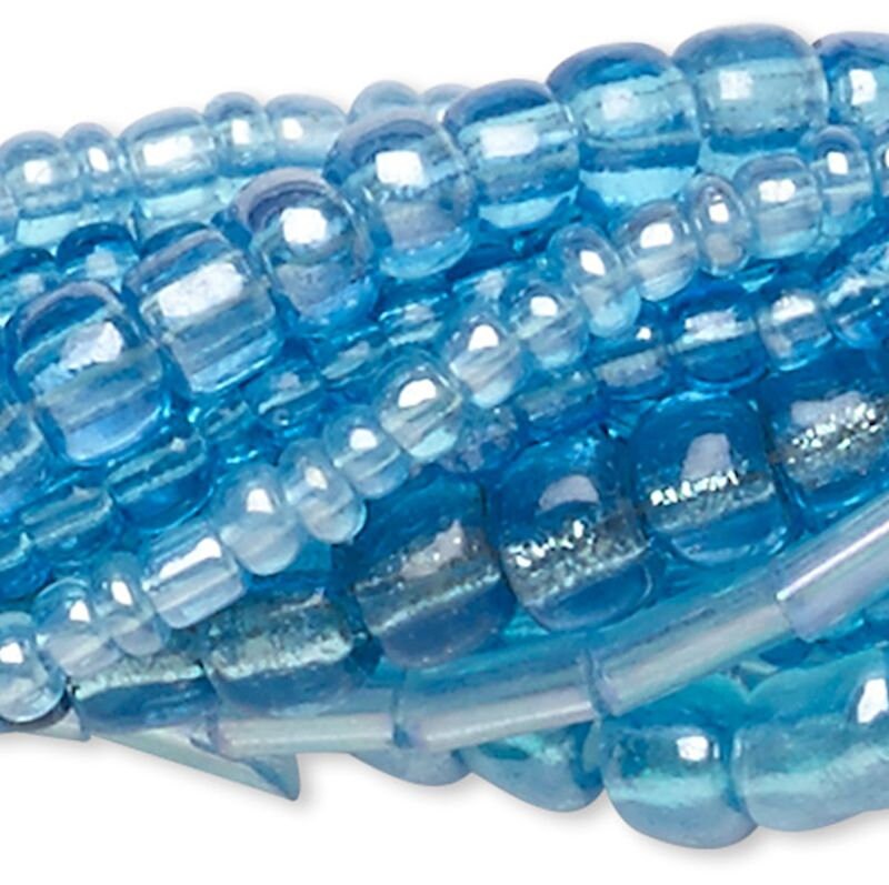 Aqua Turquoise Glass Seed & Bugle Bead Mix — 10 Strands (1,100-1,700 beads)