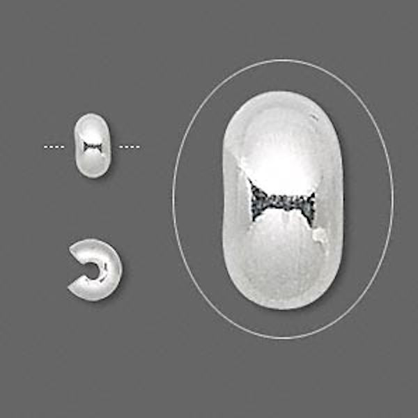 Plated Brass Smooth Crimp Covers 5mm, 100 pcs