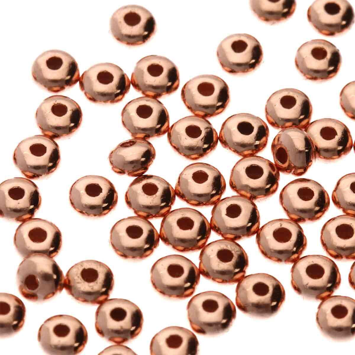 Copper Plated Smooth Rondelle Beads, 3x2mm, 144 pcs