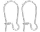 Silver Plated Brass Kidney Ear Wires 18mm 21 Gauge