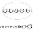Silver Plated Steel Ball Chain Necklaces, 2.4mm, 24 Inches, 10 pcs