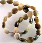 Yellow Botswana Agate Puffed Oval Beads 10x12mm - 1 Strand