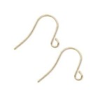 Gold Plated Brass Fishhook Ear Wires 15mm Open Loop