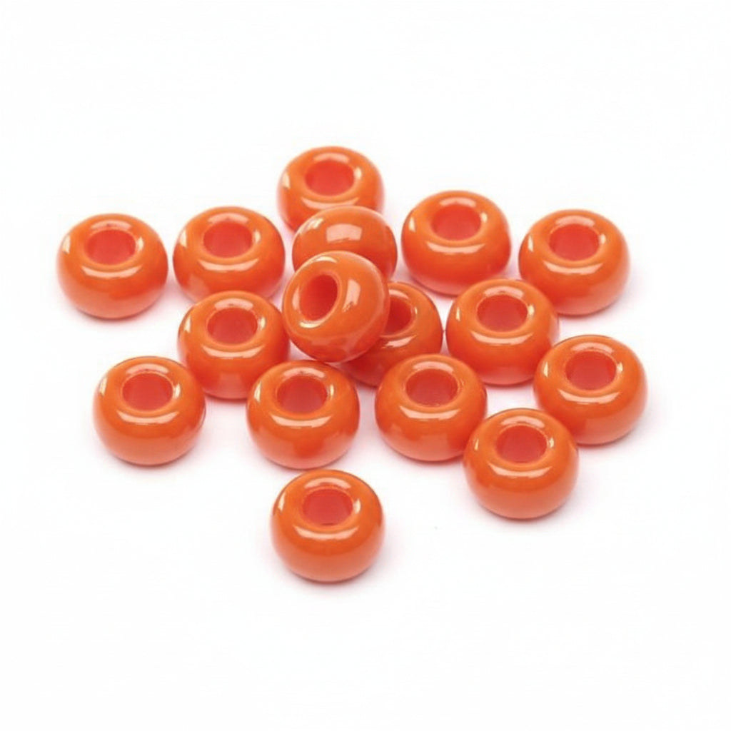 Opaque Orange Acrylic Pony Beads 9x6mm – 720 pcs