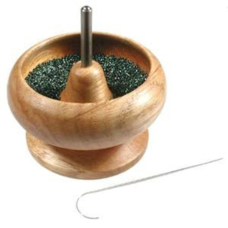 BeadSmith Mini Spin & String Wooden Bead Spinner with Needle