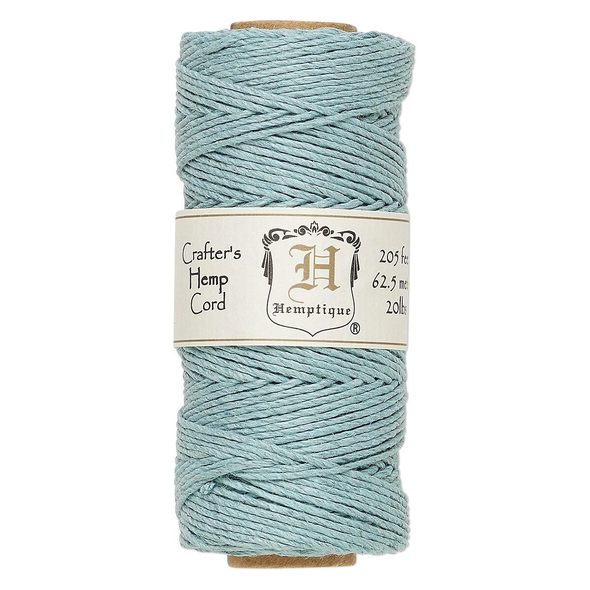 Hemptique Light Blue Polished Hemp Cord, 1mm, 205 Feet - 1 Spool