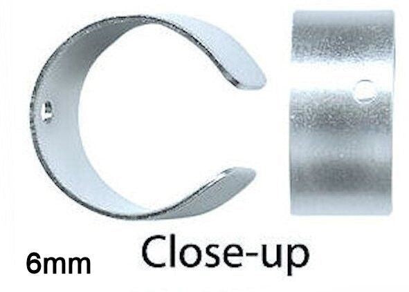 BeadSmith Plated Brass Plain Ear Cuffs with Hole, 3mm or 6mm, 12 pcs
