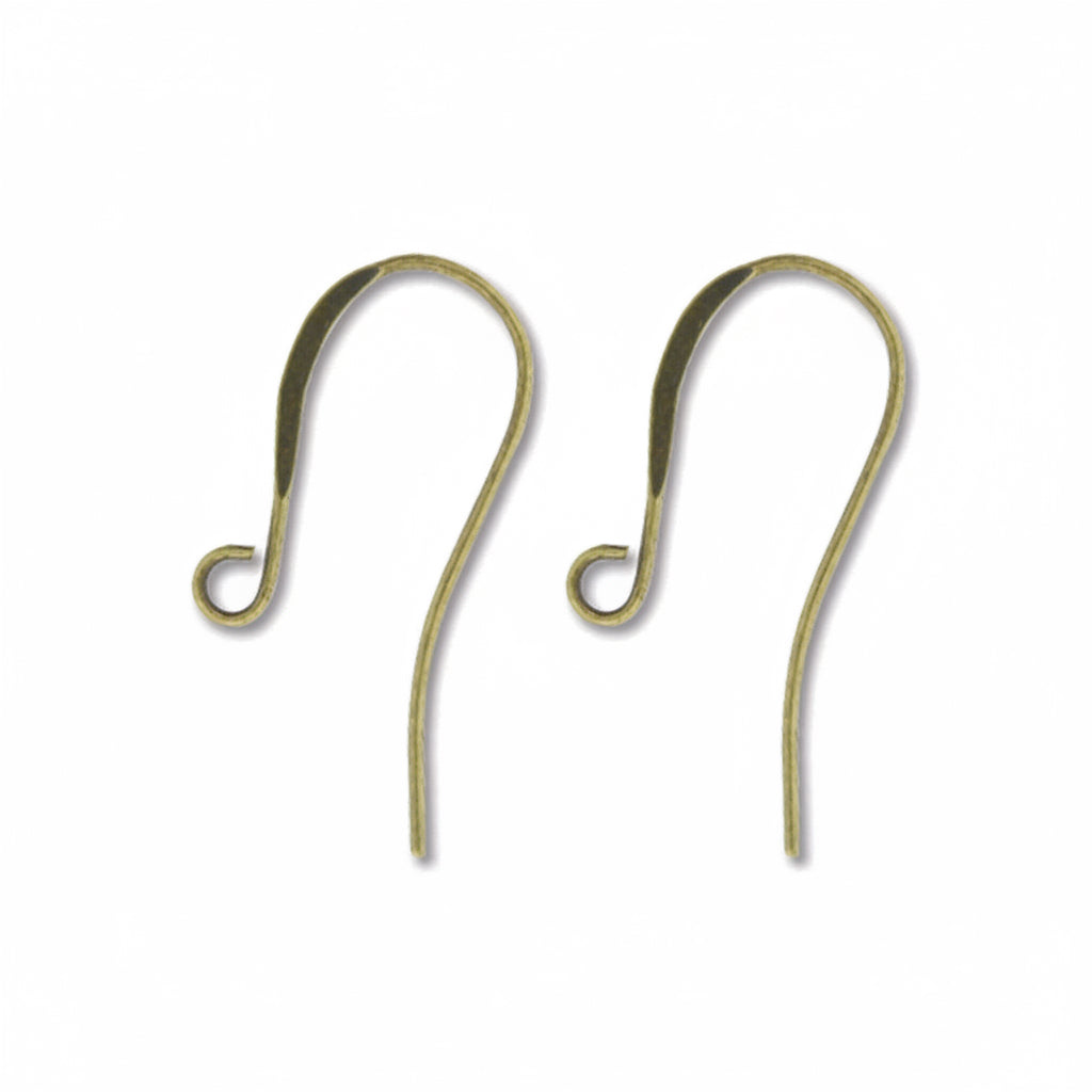 Two gold-colored metal ear hooks shown on a plain white background.