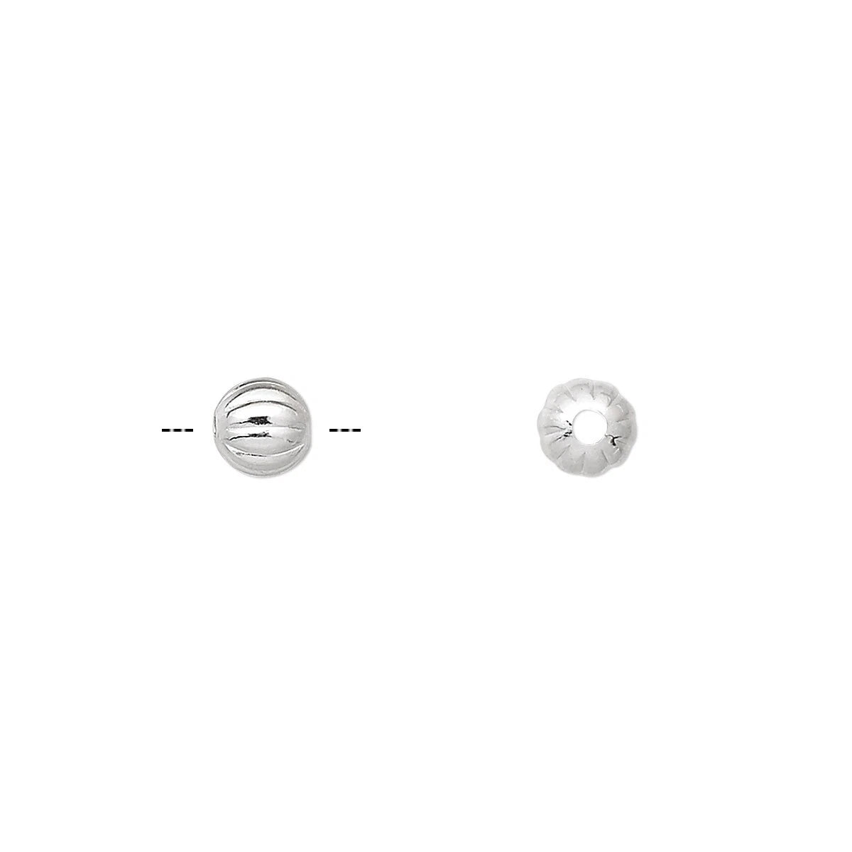 Silver-Plated Brass Corrugated Round Spacer Beads, 5mm, 100 pcs
