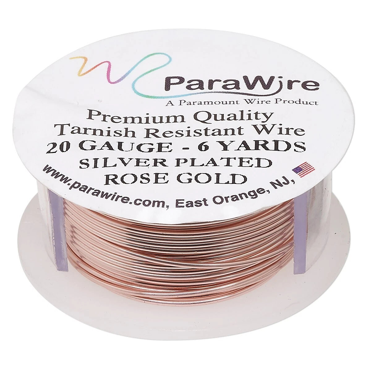 ParaWire Rose Gold Round Wrapping Wire, 20 Gauge (0.81mm), 6 yd