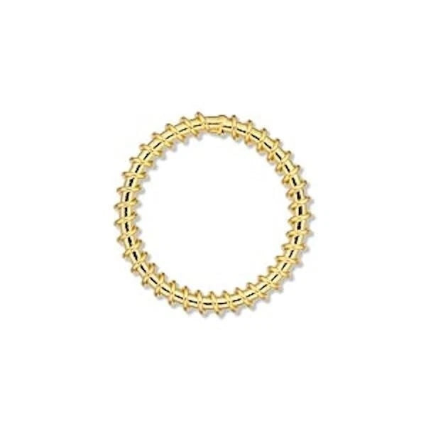 Gold Plated Steel Wire-Wrapped Round Components, 22mm, 10 pcs