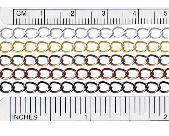 Cable Chain, Gold Plated Brass 4.2x5.2mm Links, 10m Spool (approx. 32 ft)