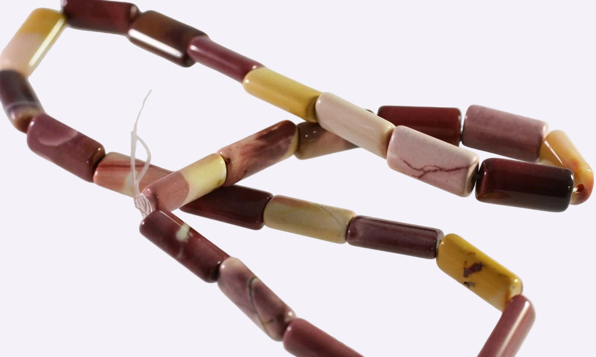Mookaite Australian Jasper Pillow Rectangle Beads 8x16mm — 1 Strand