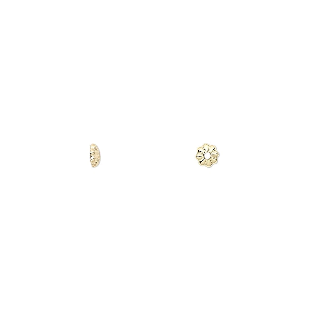 Gold Plated Brass Mini Corrugated Bead Caps 3x1mm for 2-4mm Beads