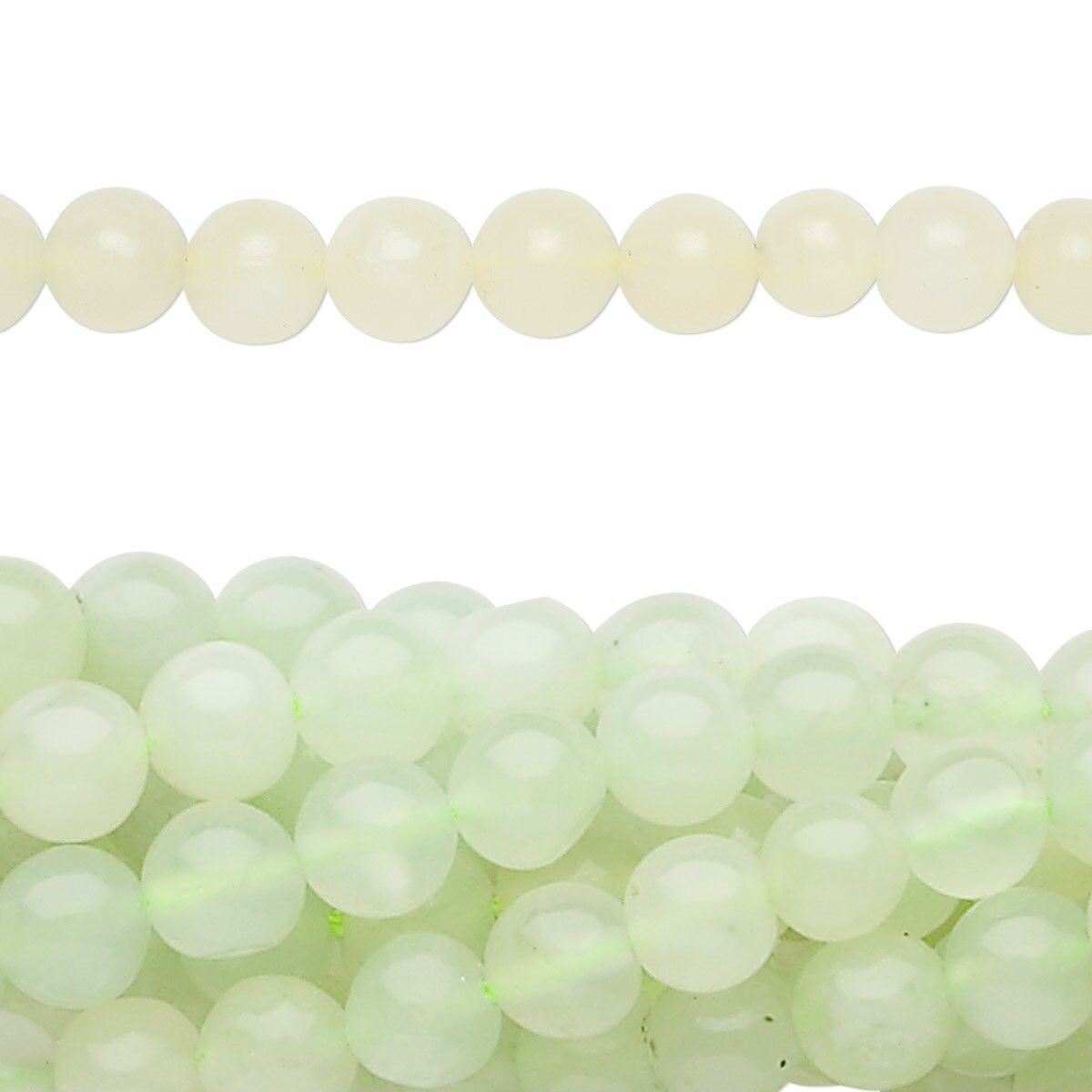 Natural Sea Green New Jade (Serpentine) 6mm Round Beads, 1 Strand (approx. 67)