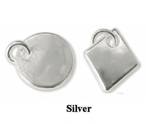 Silver Plated Brass Geometric Circle & Diamond Charm Mix with Jump Rings, 22 pcs