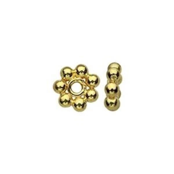 Gold Plated Sterling Silver 1.2x4.5mm Heishi Beads, 10 pcs