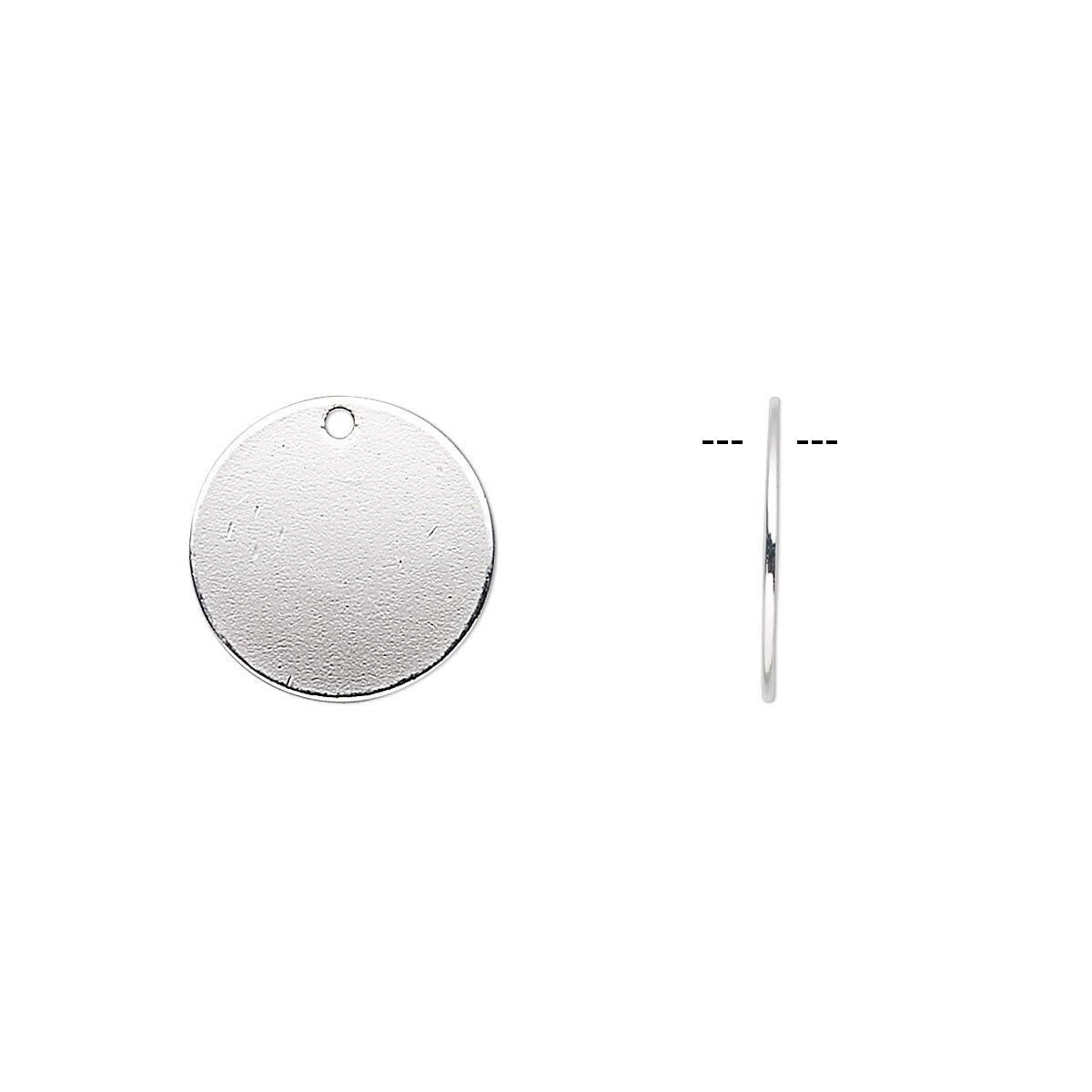 Silver Plated Brass Round Stamping Blank Charms 12mm - 100 pcs