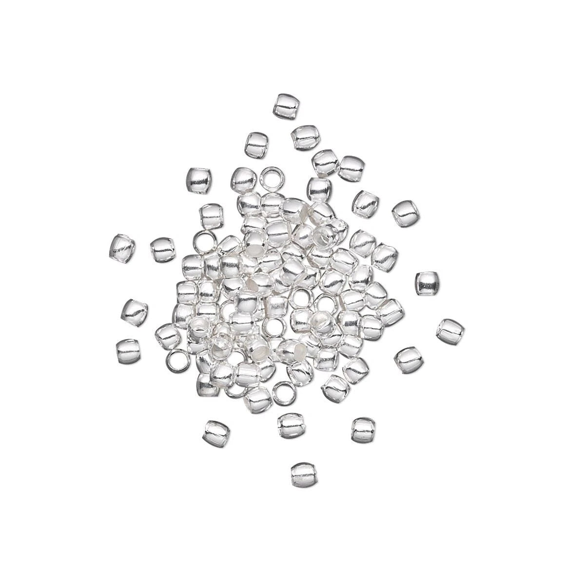 Silver Plated Brass Micro Round Spacer Beads, 2mm, 100 pcs