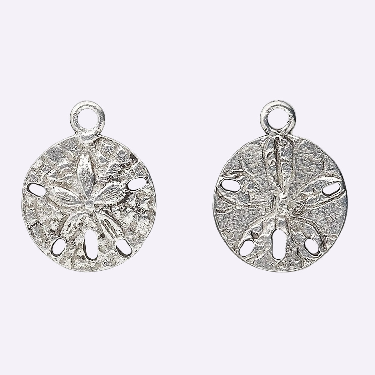 Antiqued Silver Pewter Sand Dollar Drop Charms 20x16mm – 4 pcs