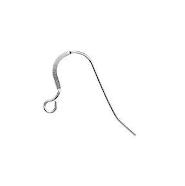 Sterling Silver 17x25mm Flat Fishhook Ear Wires, 22 Gauge, 5 Pairs