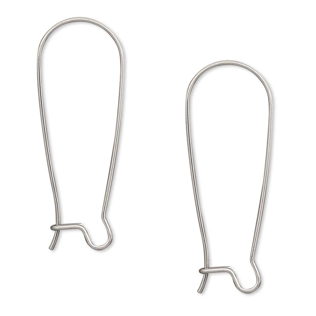 Stainless Steel Kidney Ear Wires, 33mm, 21 Gauge
